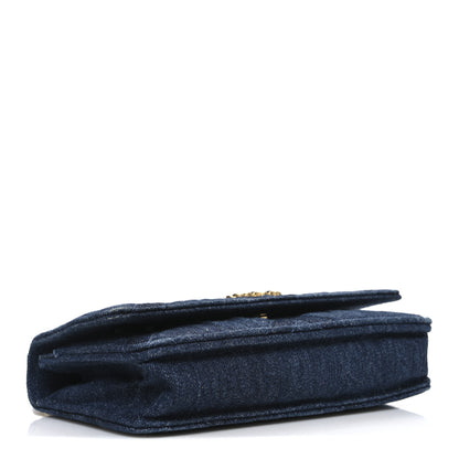 Chanel Denim Quilted Chanel 19 Wallet On Chain WOC Blue 3 of 9