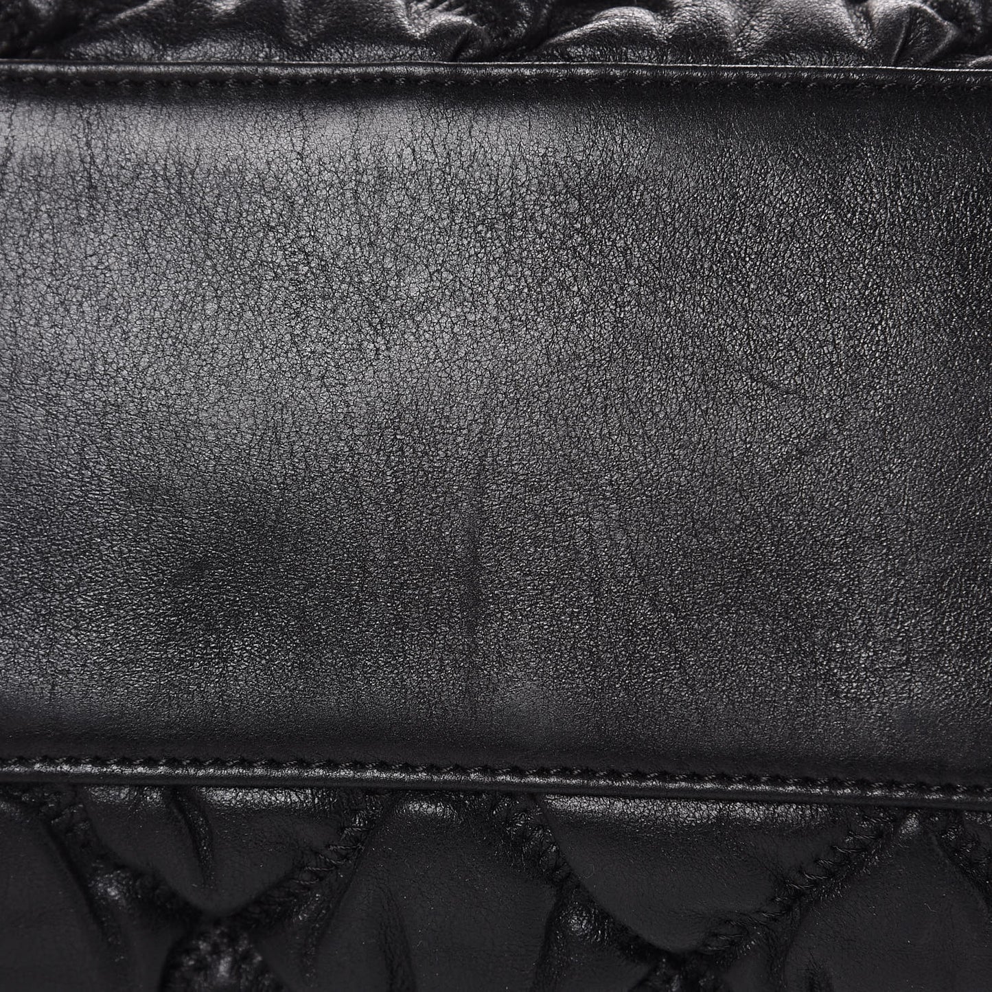 Lambskin Bubble Quilt Bowler Black