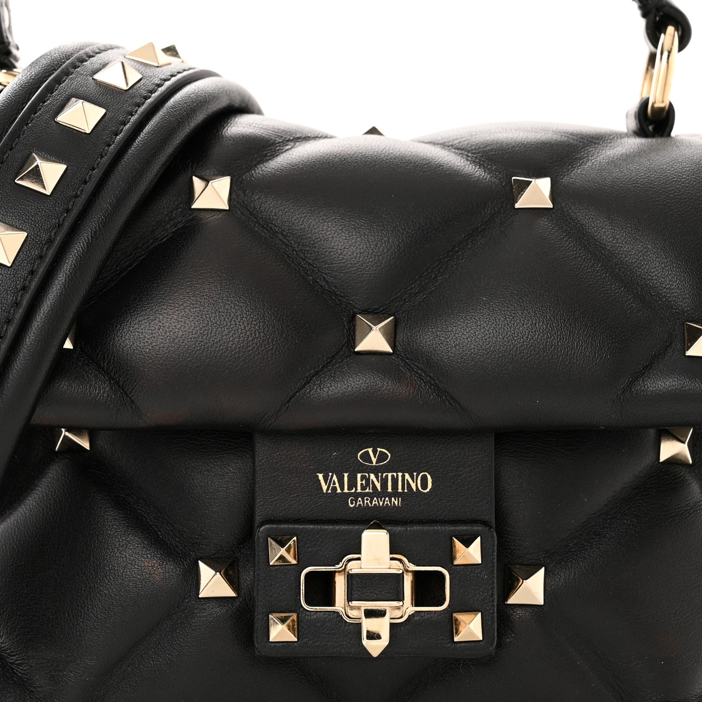 Nappa Mini Candystud Top Handle Bag Black