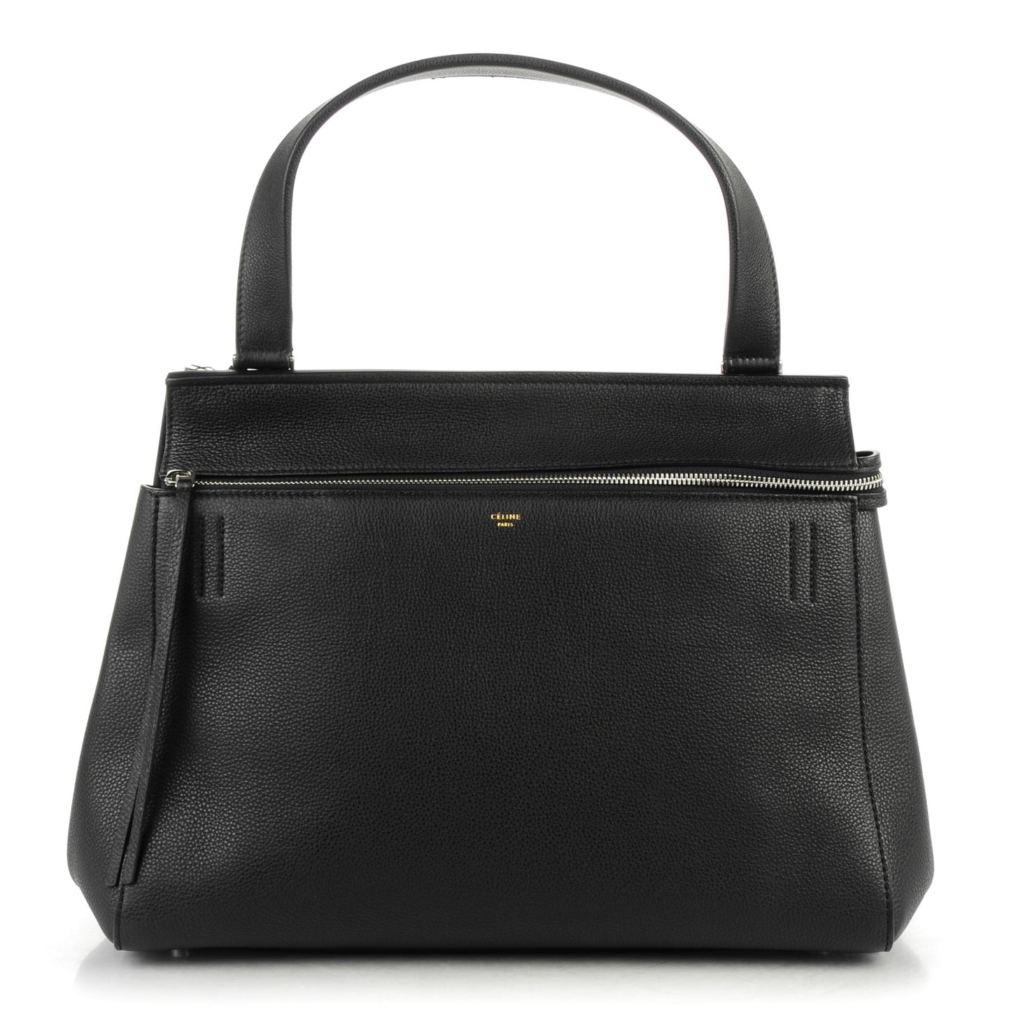 Grained Calfskin Large Edge Shoulder Bag Black