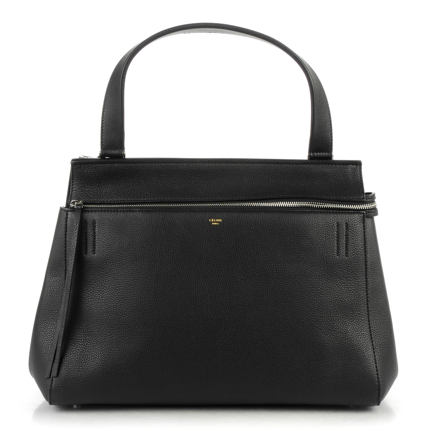 Celine Grained Calfskin Large Edge Shoulder Bag Black 1 of 9