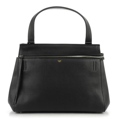 Celine Grained Calfskin Large Edge Shoulder Bag Black 1 of 9