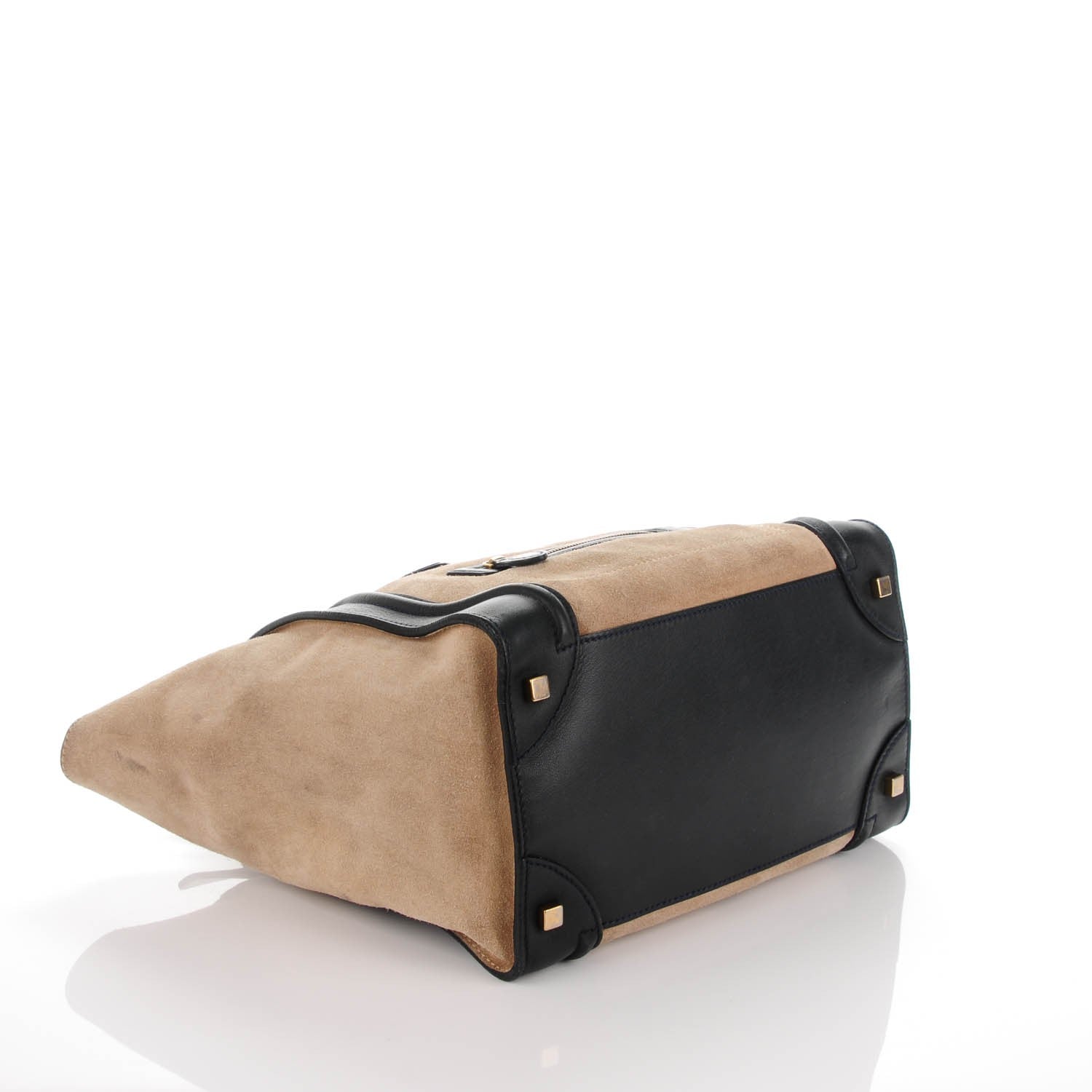 Celine Smooth Calfskin Suede Mini Bi-Color Luggage Navy Dune 4 of 8