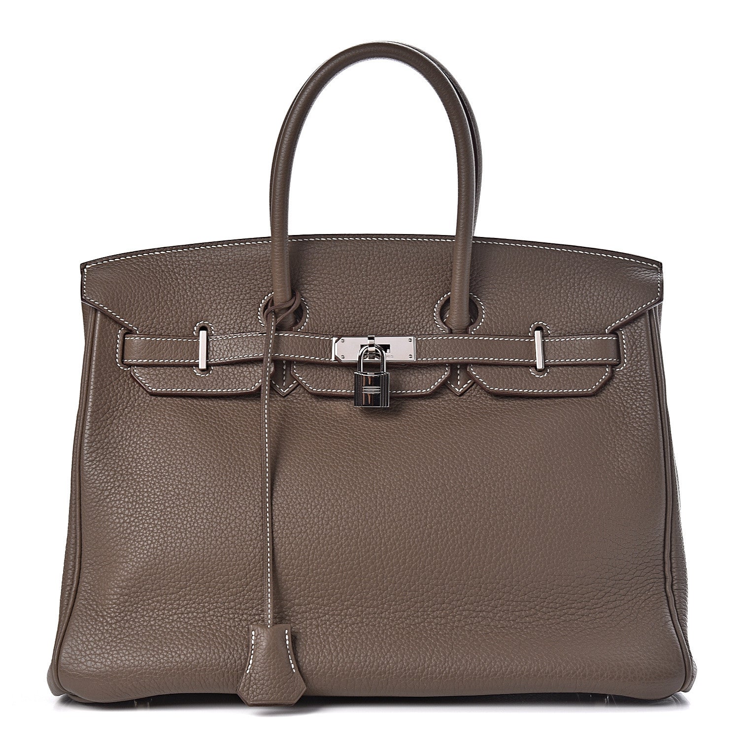 Hermes Taurillon Clemence Birkin 35 Etoupe 1 of 38