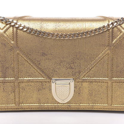 Christian Dior Metallic Brushed Calfskin Diorama Wallet on Chain Pouch Gold 11 of 11