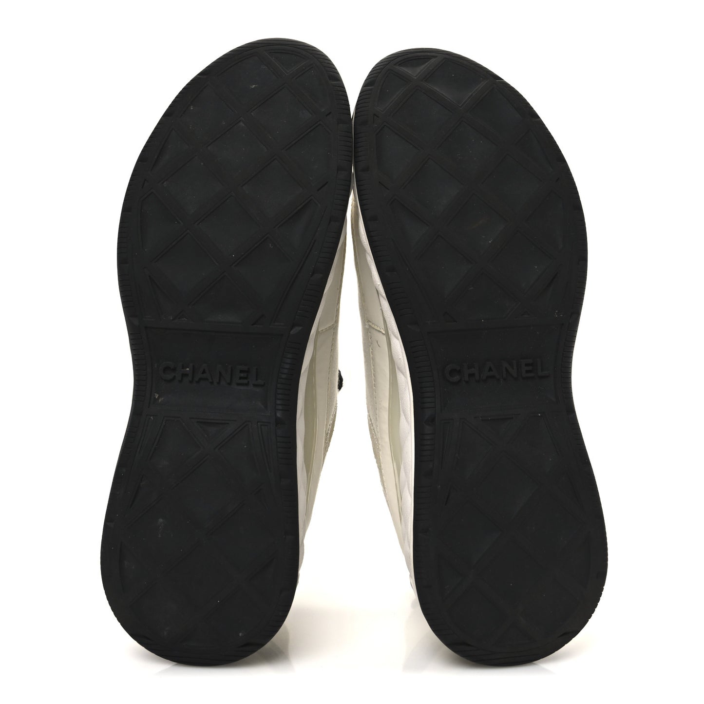 Velvet Calfskin Mixed Fibers CC Sneakers 38 Ivory Black