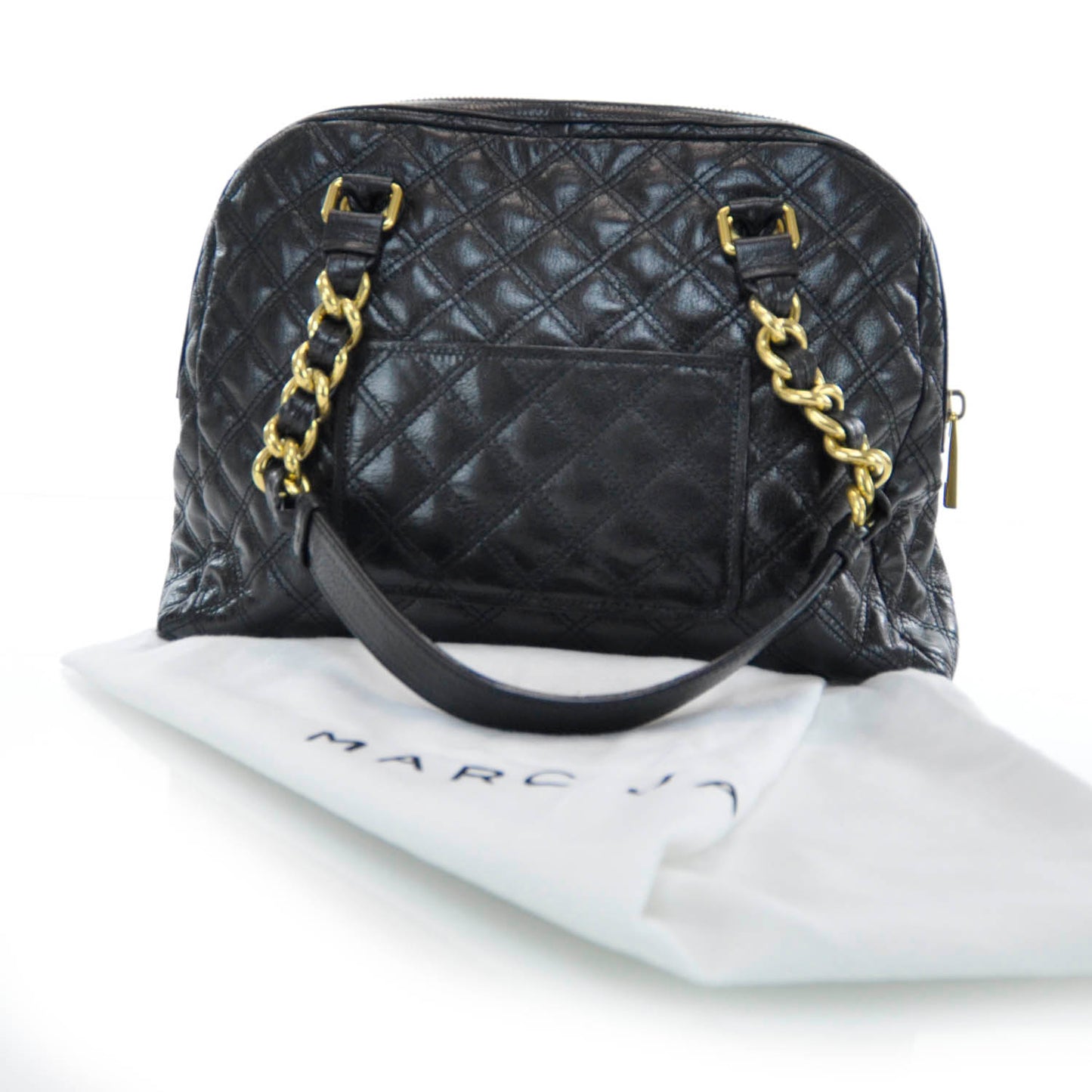 Leather Quilted Karlie Satchel Black