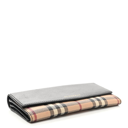 Burberry Calfskin Horseferry Check Porter Continental Wallet Black 4 of 9