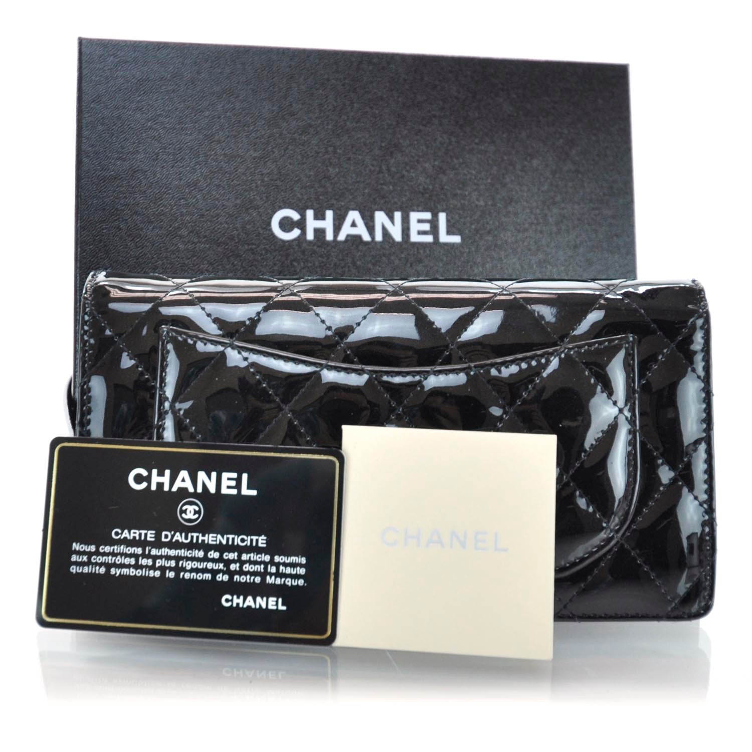 Chanel Patent Yen Wallet Black 3 of 9