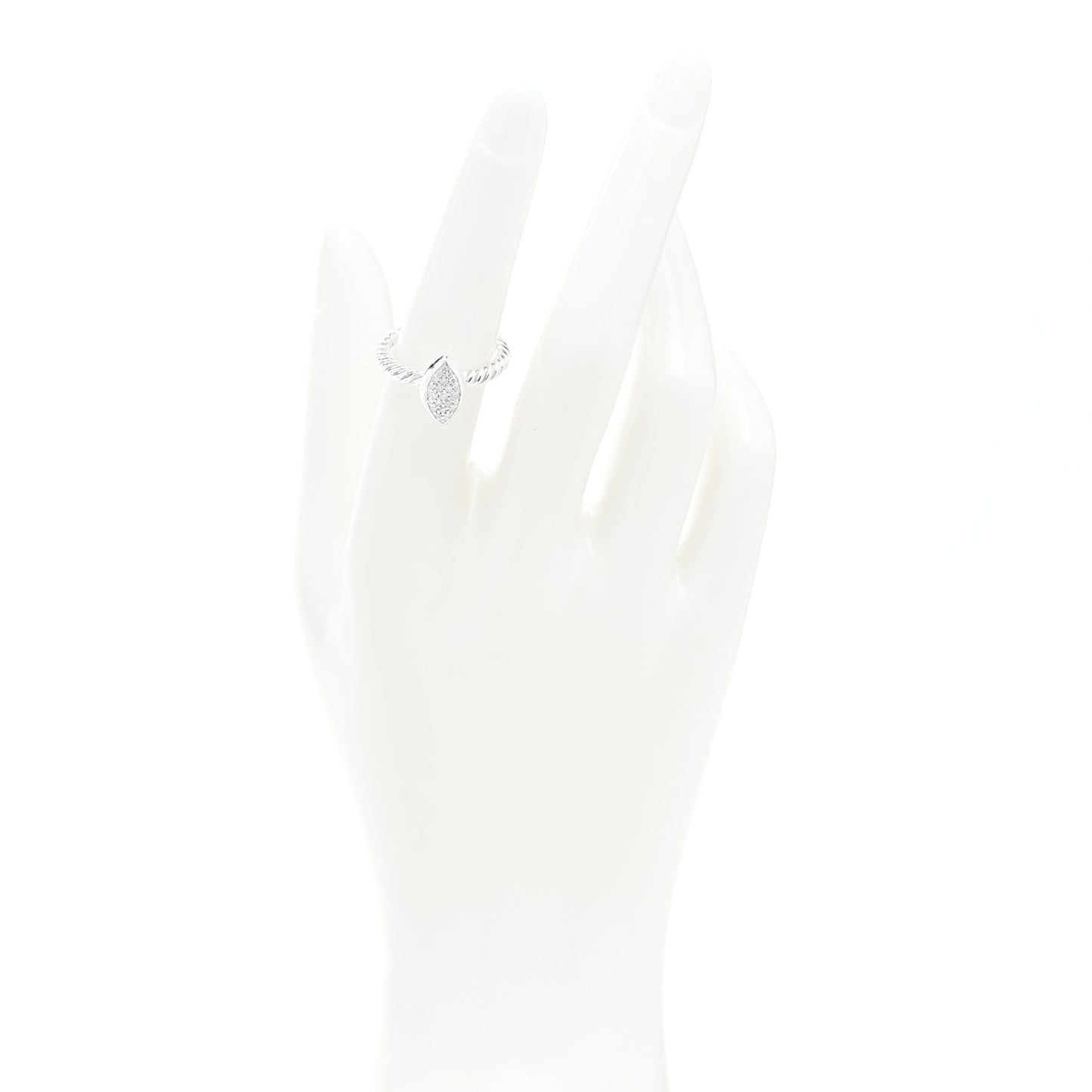 Sterling Silver Diamond Marquise Ring 53 6.25