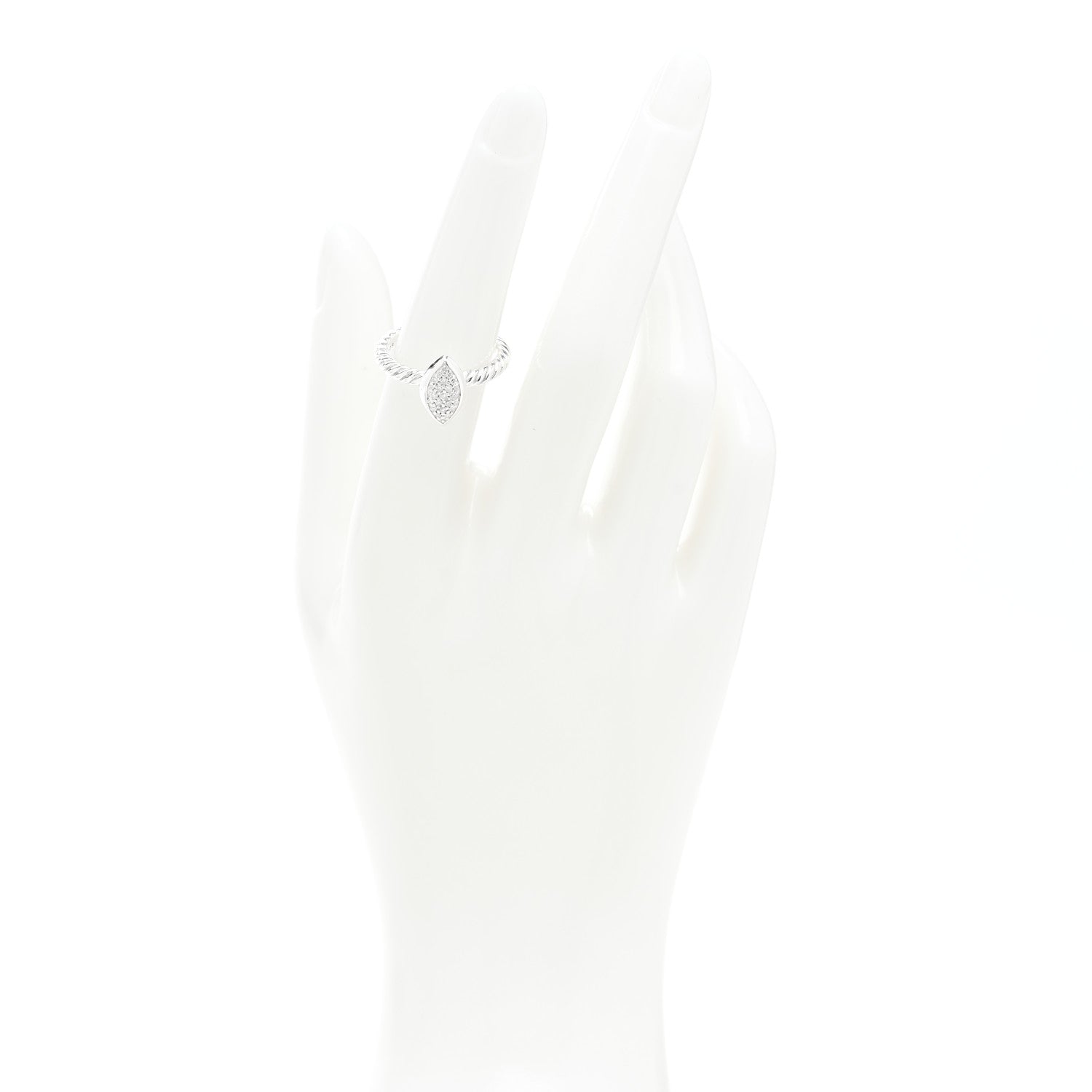 David Yurman Sterling Silver Diamond Marquise Ring 53 6.25 2 of 4