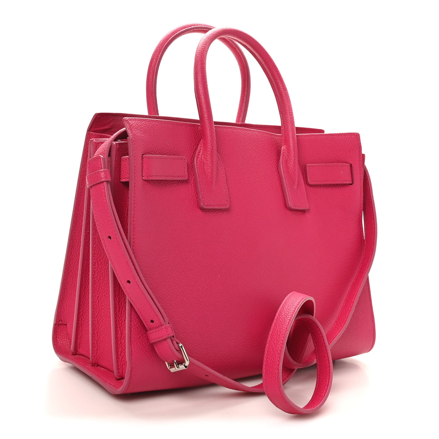 Grained Calfskin Baby Sac De Jour Lipstick Fuchsia