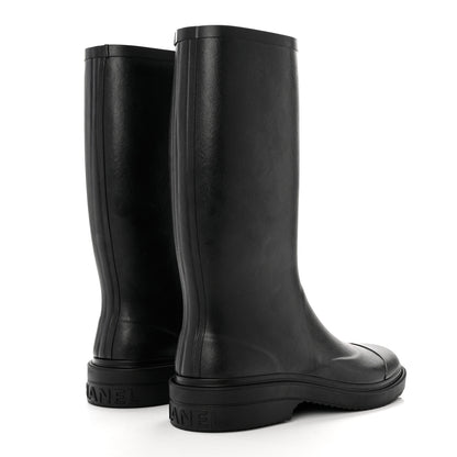Chanel Caoutchouk CC High Boots 40 Black 4 of 8