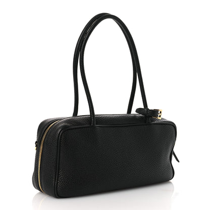 Prada Vitello Daino Medium East West Top Handle Bag Black 3 of 10