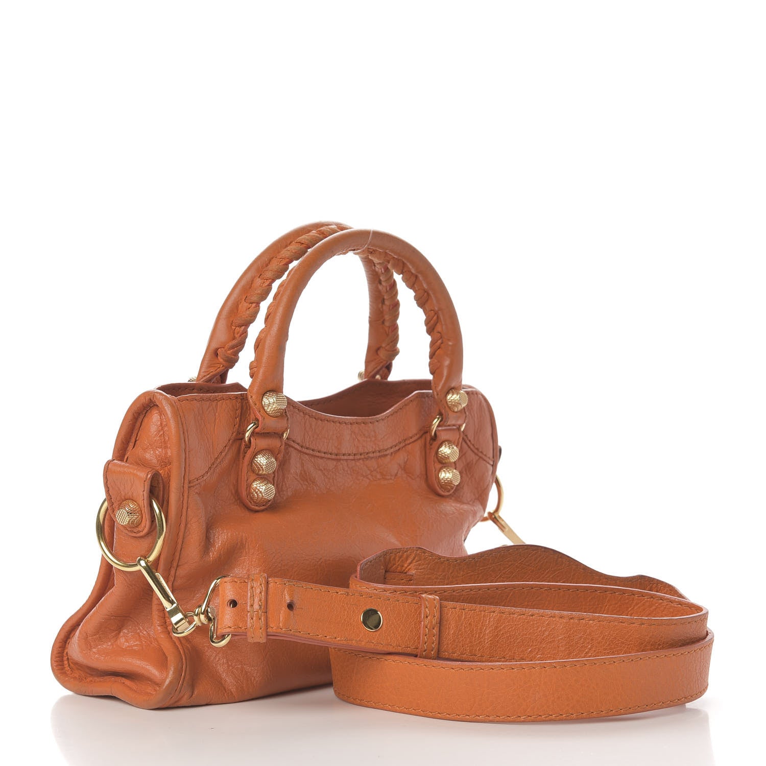 Balenciaga Agneau Giant 12 Gold Hardware Mini City Tangerine 3 of 13