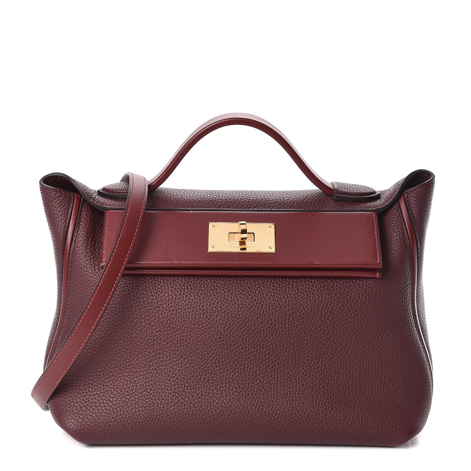 Hermes Togo Sombrero 24/24 29 Bordeaux Rouge H 1 of 15