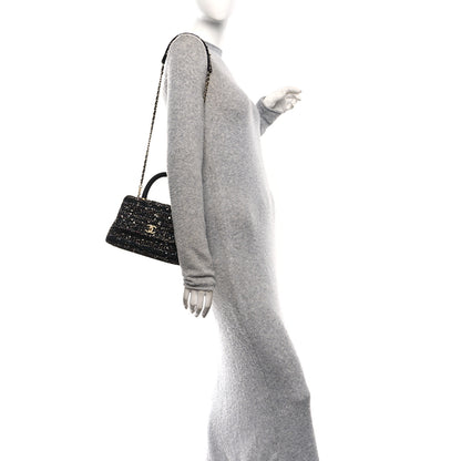 Chanel Tweed Sequin Mini Coco Handle Flap Black 2 of 10