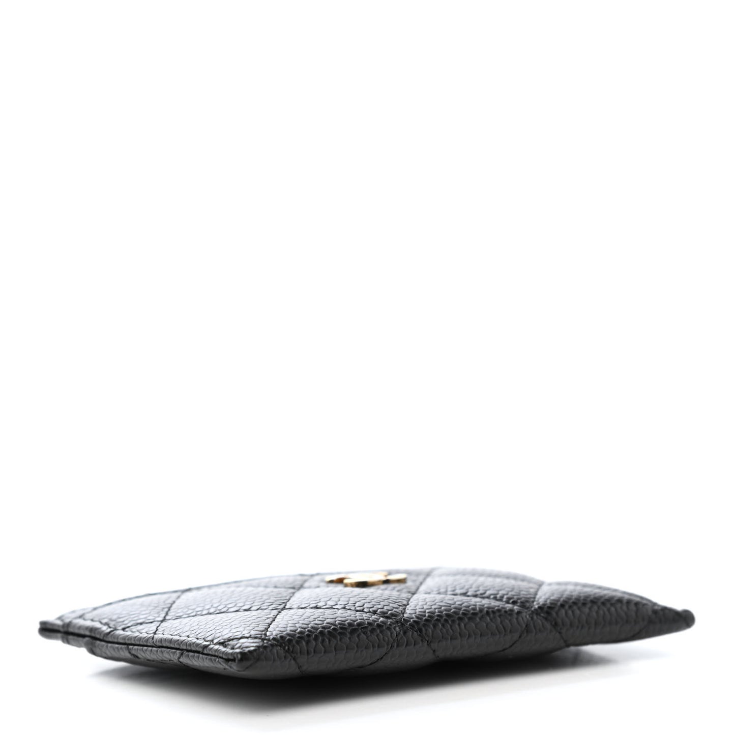 Caviar Quilted Card Holder Black