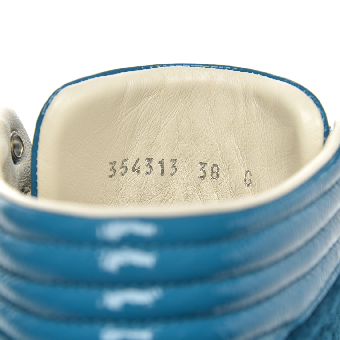 Patent Merino Wool High Top Sneakers 38 Deep Cobalt