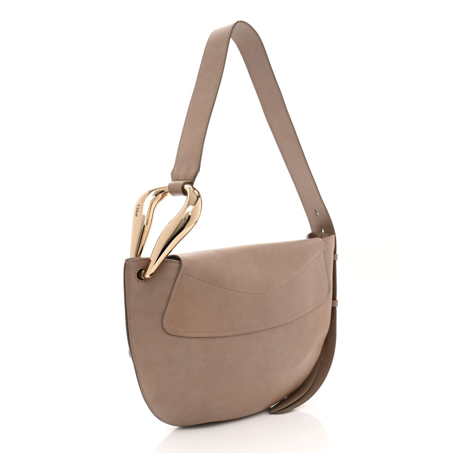 Chloe Grain Calfskin Kiss Hobo Motty Grey 3 of 12
