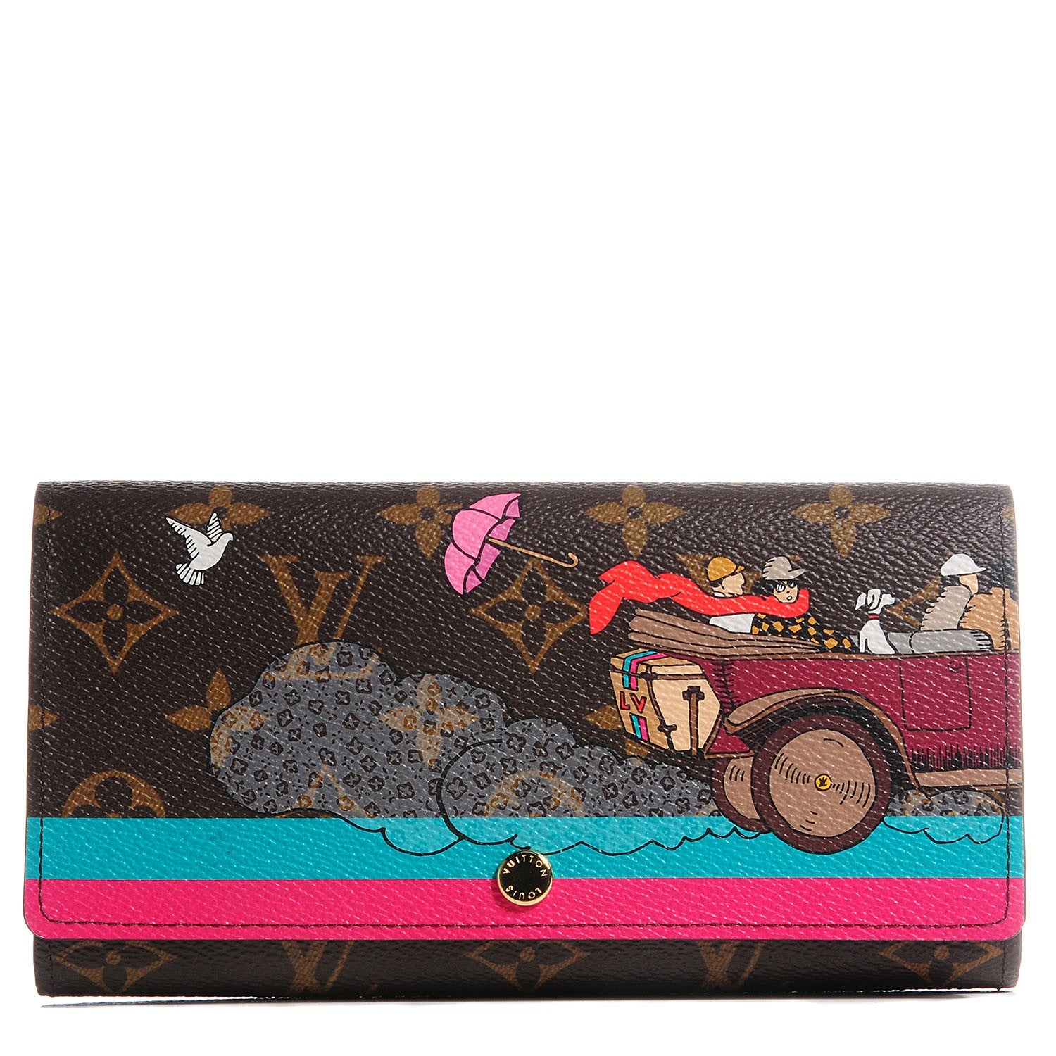 Louis Vuitton Monogram 2015 Christmas Animation Sarah Wallet Hibiscus 1 of 8