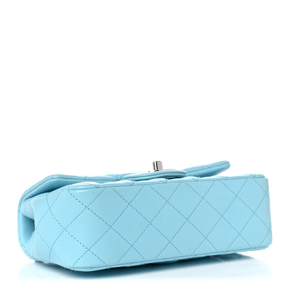 Chanel Lambskin Quilted Mini Rectangular Flap Neon Blue 4 of 15
