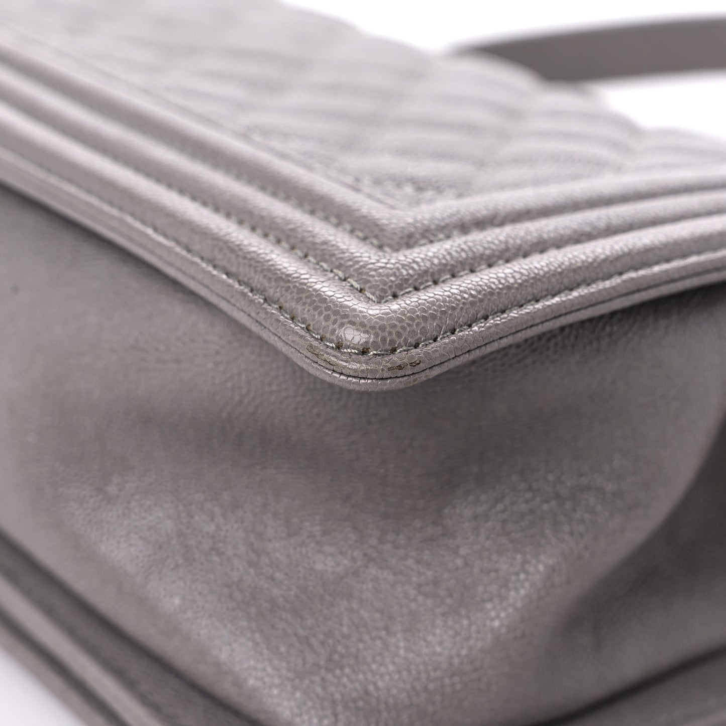 Caviar Quilted Medium Boy Flap Dark Beige