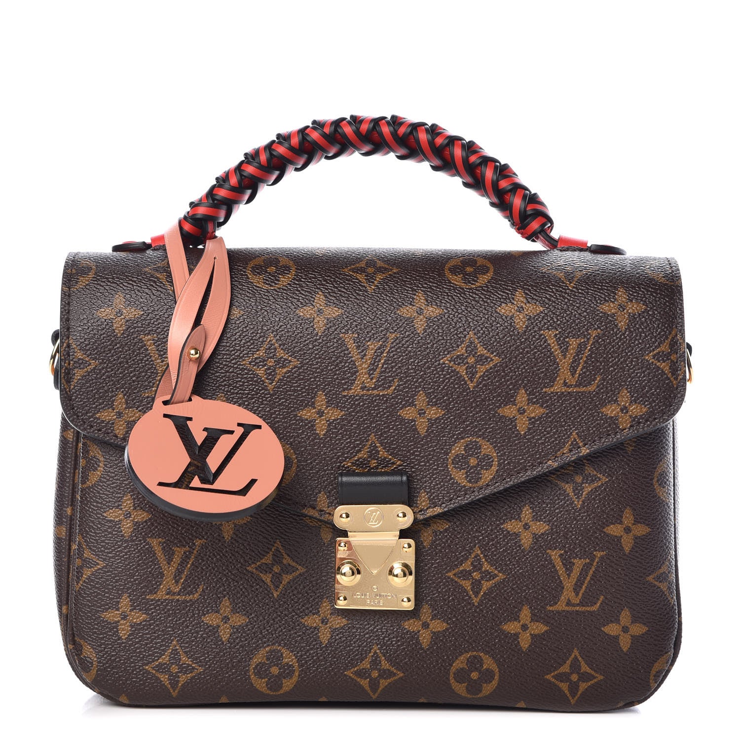 Louis Vuitton Monogram Braided Pochette Metis Coquelicot 1 of 8
