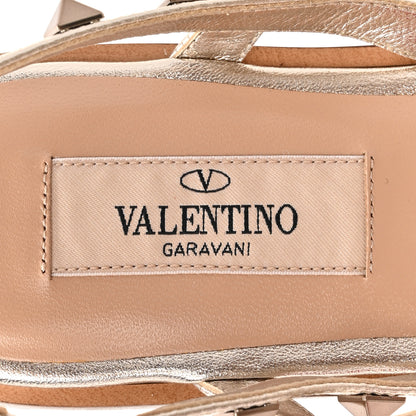 Valentino Garavani Metallic Nappa Rockstud T-Strap Slingback Flat Sandals 36 Skin 7 of 9