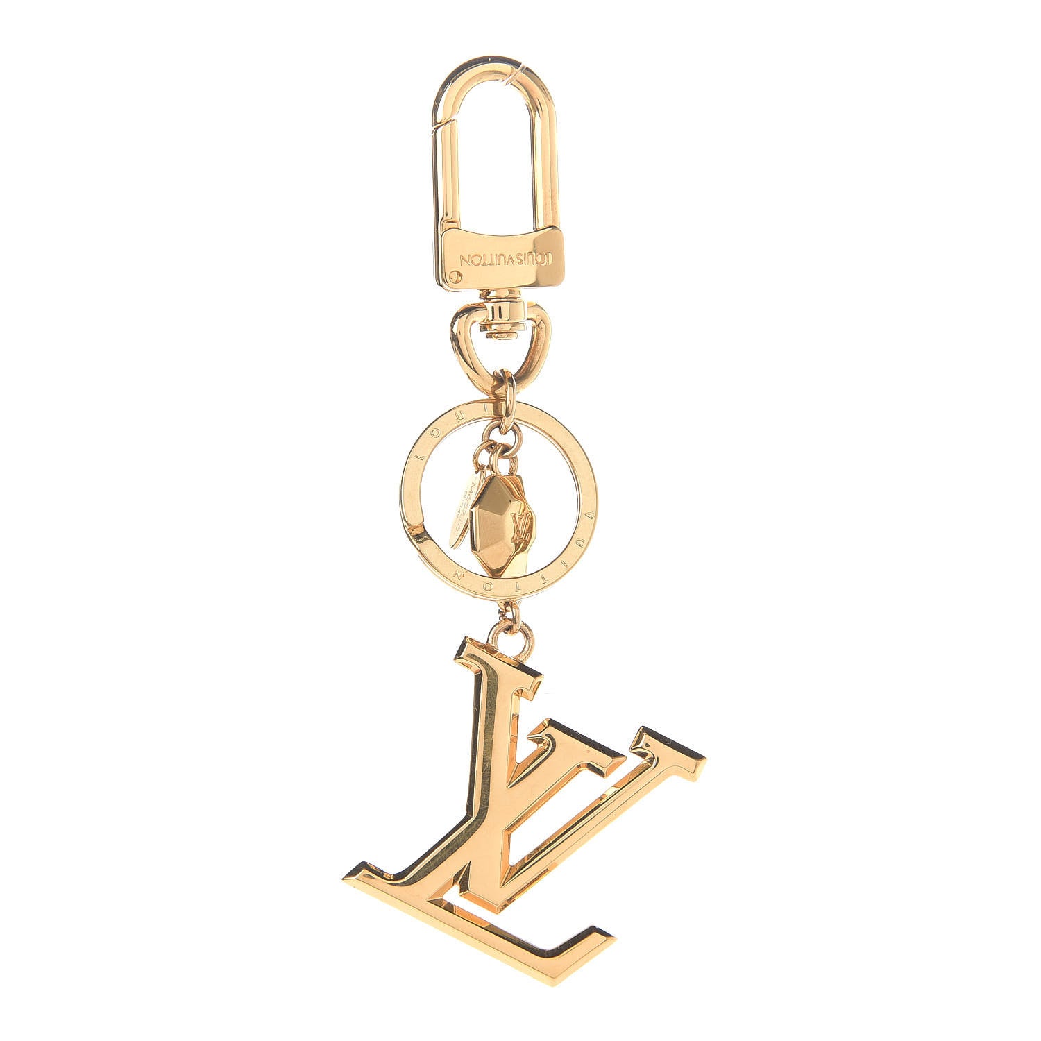 Louis Vuitton LV Facettes Bag Charm Key Holder Gold 1 of 7