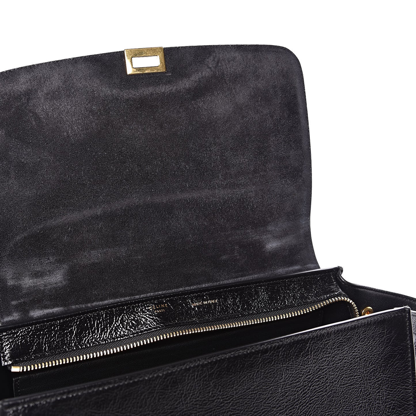 Shiny Goatskin Small Trapeze Black
