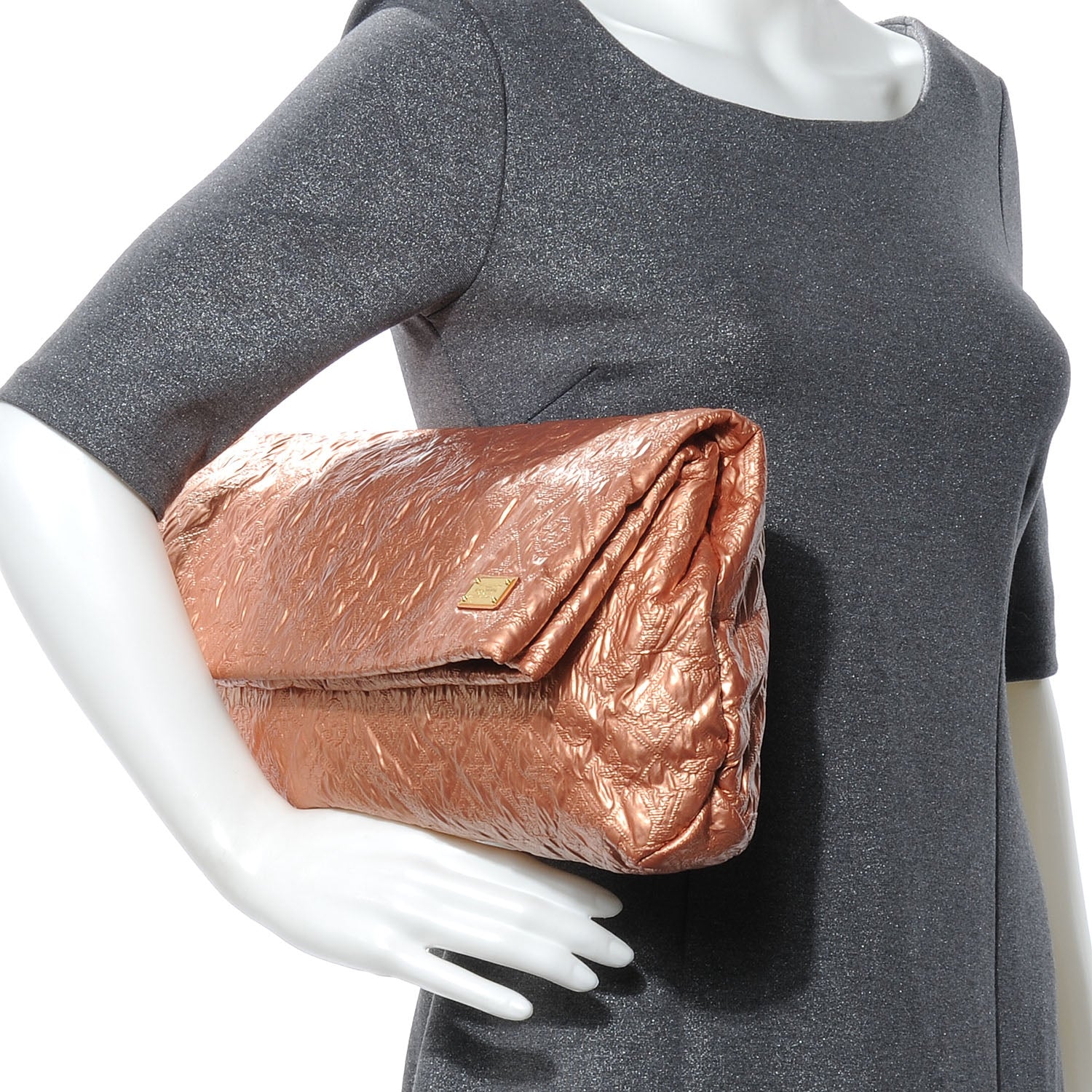 Louis Vuitton Jacquard Quilted Monogram Limelight Clutch GM Rose Gold 2 of 7