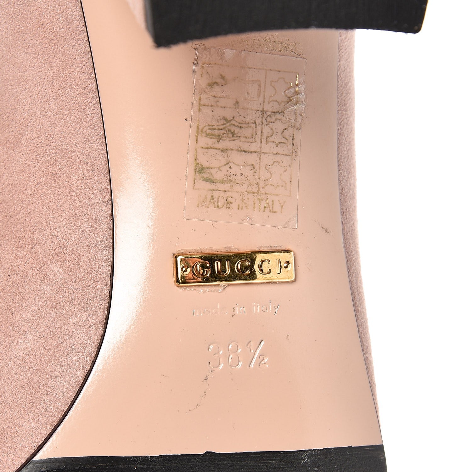 Gucci Kid Scamosciato GG Marmont Fringe 50mm Loafer Pumps 38.5 Crystal Pink 7 of 12