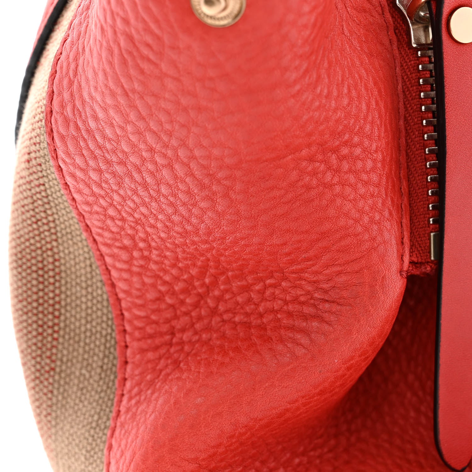 Burberry Grainy Calfskin House Check Small Maidstone Red 15 of 17