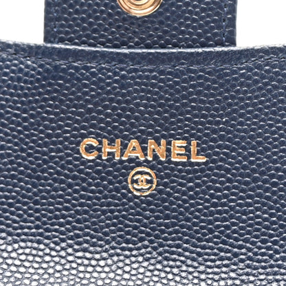 Chanel Caviar Quilted Flap Card Holder Wallet Navy 6 of 9
