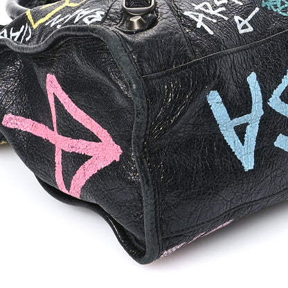 Balenciaga Agneau Graffiti All Over Classic Hardware City Black Multicolor 10 of 16