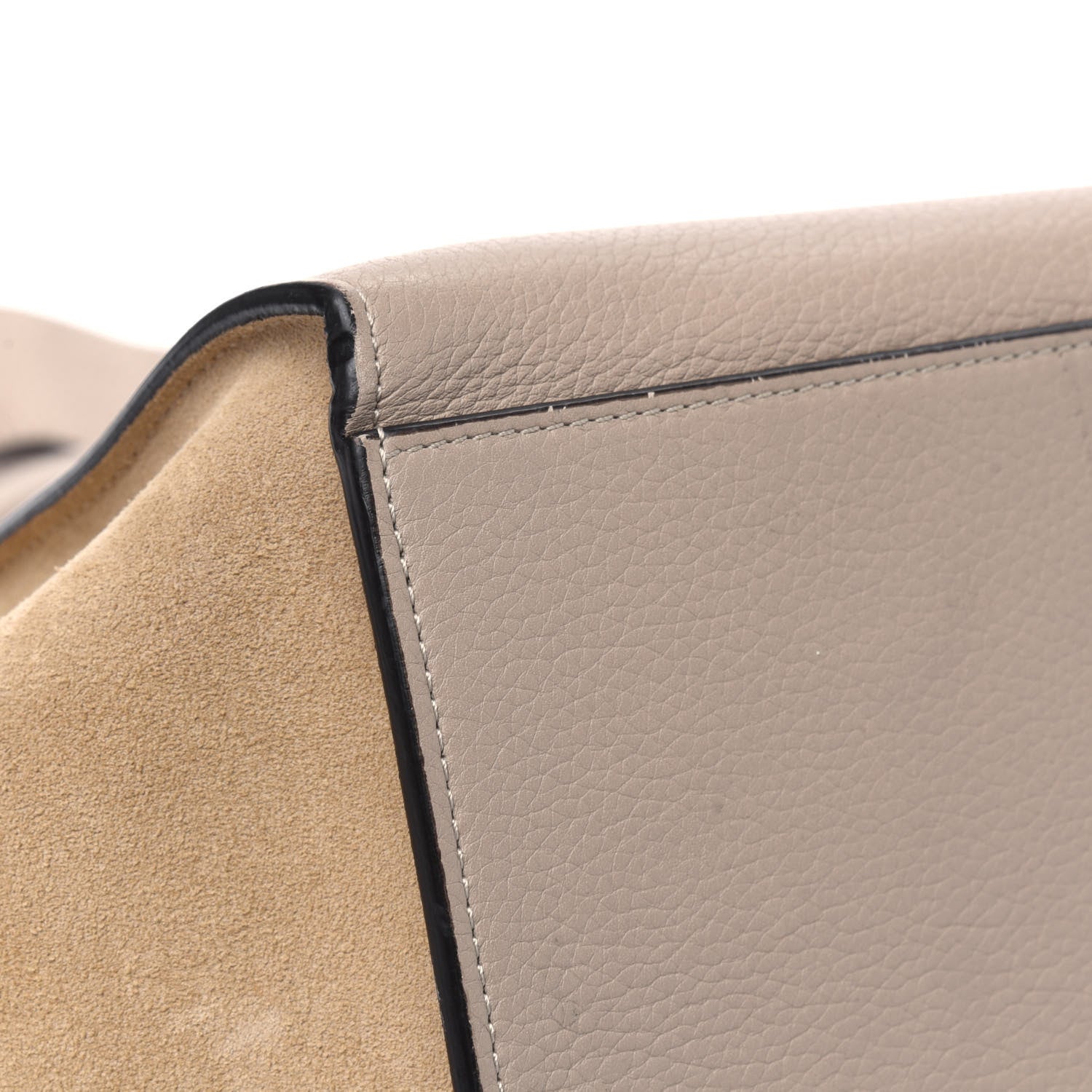 Celine Drummed Calfskin Suede Small Trapeze Dune 13 of 20