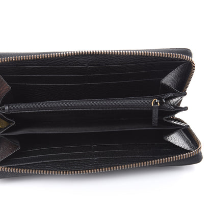Gucci Calfskin Butterfly Zip Around Wallet Black 5 of 10