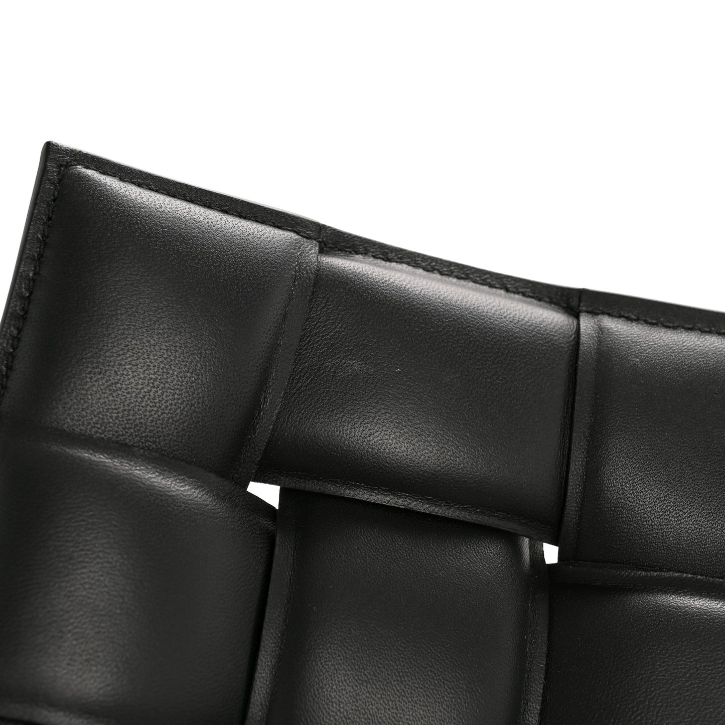 Nappa Maxi Intreccio Padded Cassette Crossbody Bag Black