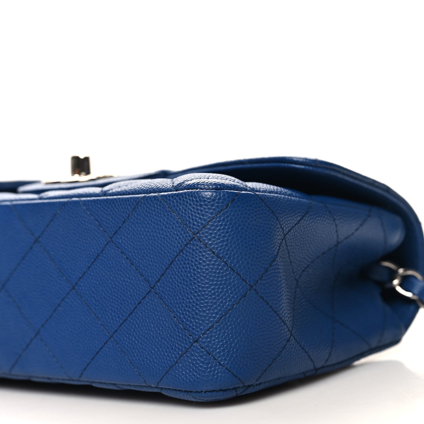Caviar Quilted Mini Rectangular Flap Blue