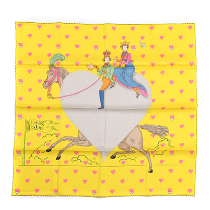 Hermes Silk Tea Time Scarf 70 Jaune Gris Perle 1 of 5