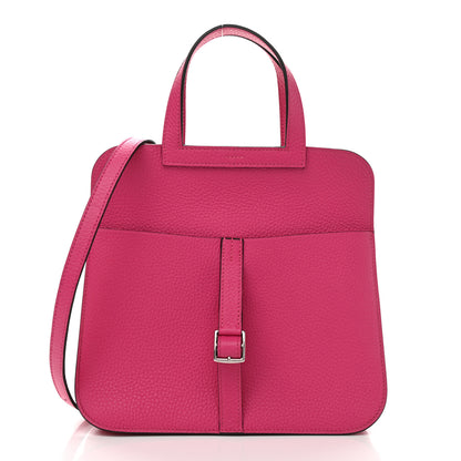 Hermes Taurillon Clemence Halzan 25 Rose Shocking 3 of 12