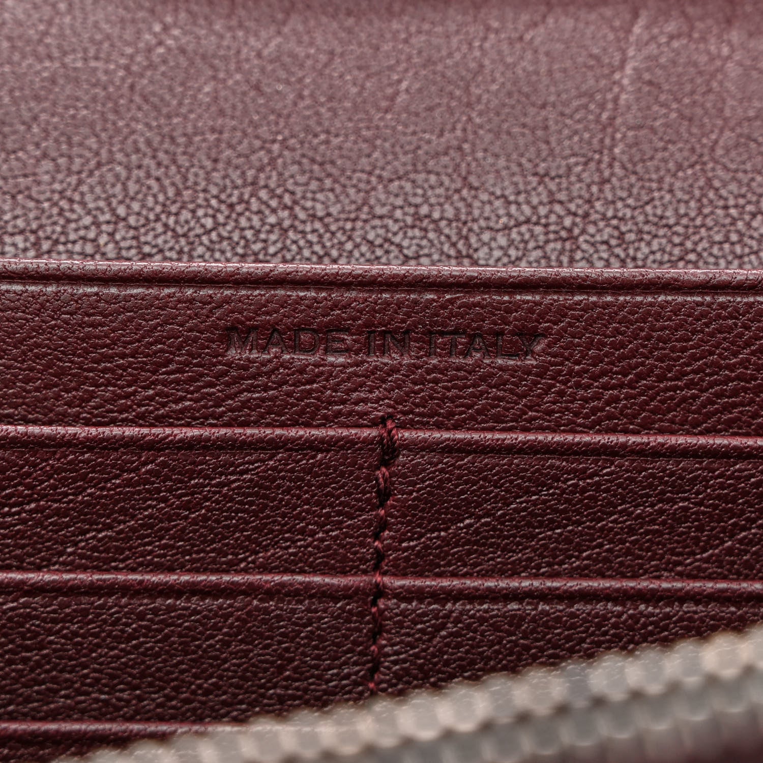 Saint Laurent Sheepskin Tri-Quilt Monogram Envelope Chain Wallet Burgundy 7 of 12
