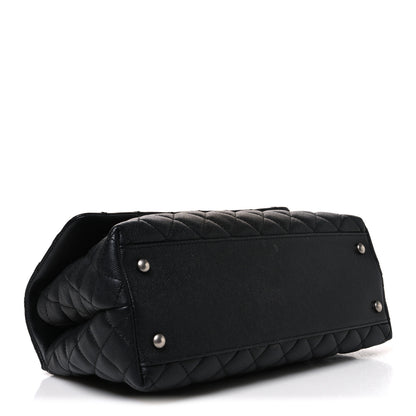 Chanel Caviar Lizard Embossed Quilted Small Coco Handle Flap Black 4 of 10