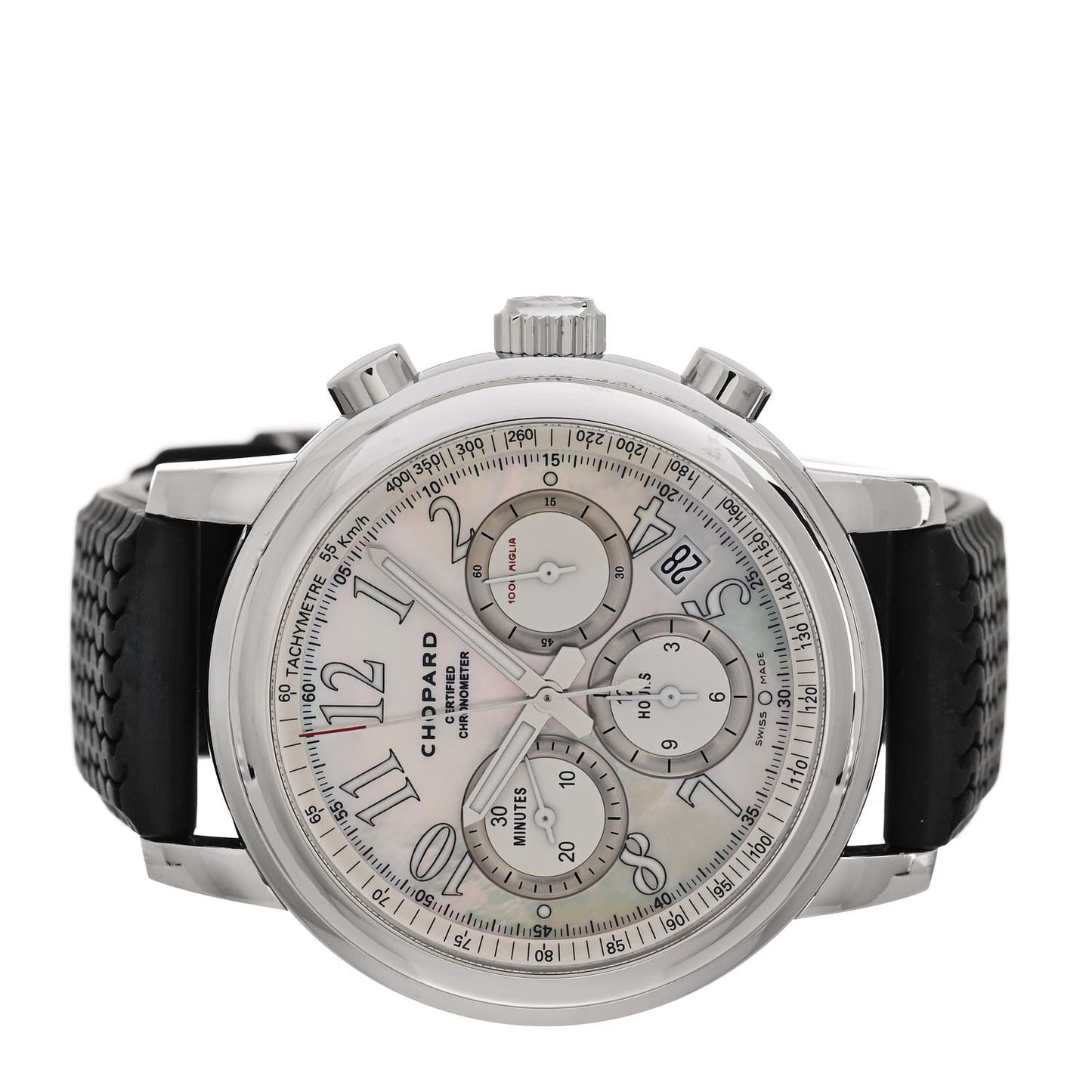 Stainless Steel Rubber Mother of Pearl 42mm 1000 Mille Miglia Chronograph Automatic Watch