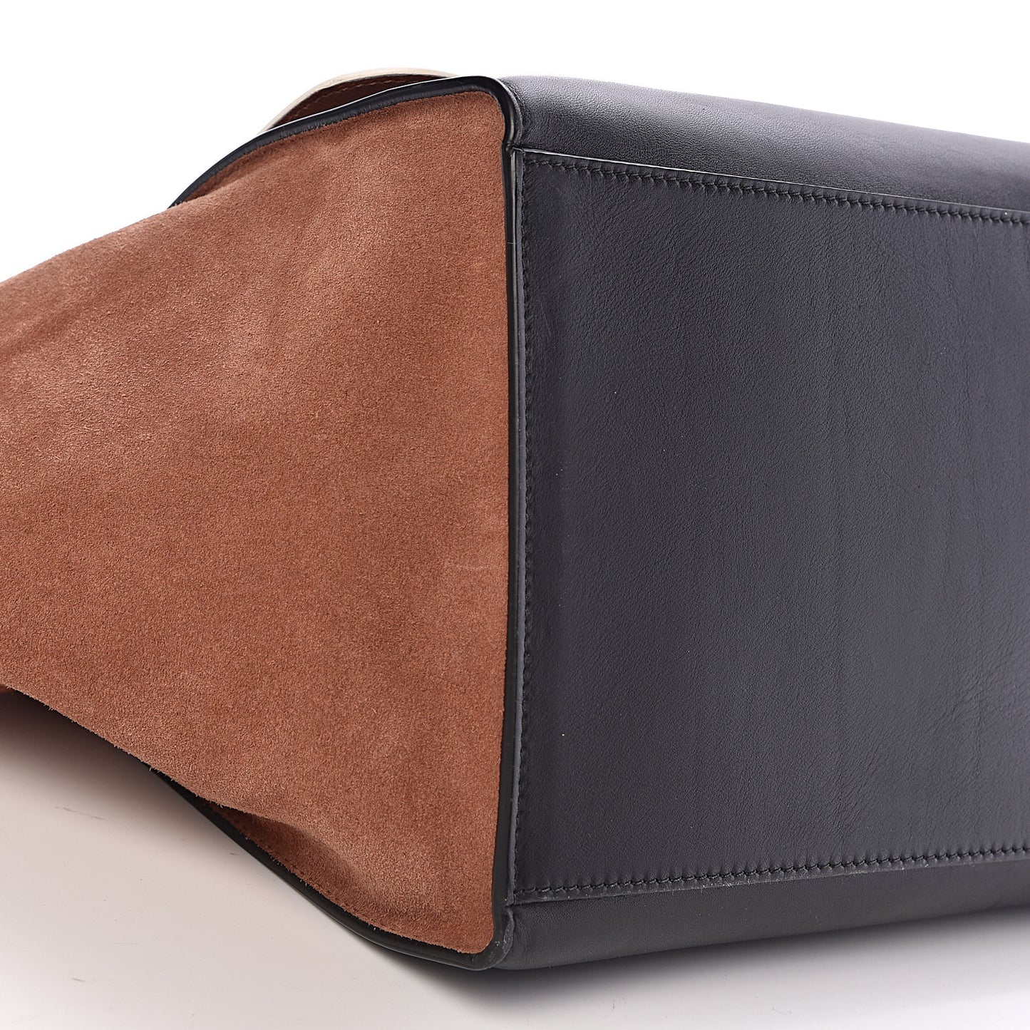 Smooth Calfskin Suede Large Tri-Color Trapeze Peach