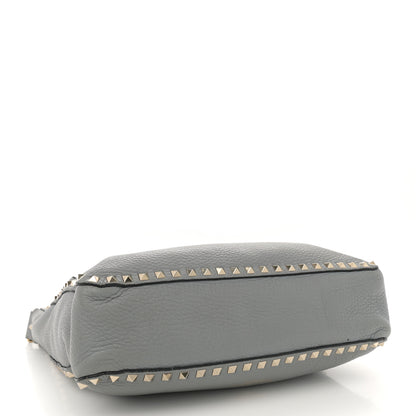 Valentino Garavani Pebbled Calfskin Small Rockstud Flip-Lock Messenger Bag Light Stone 4 of 13