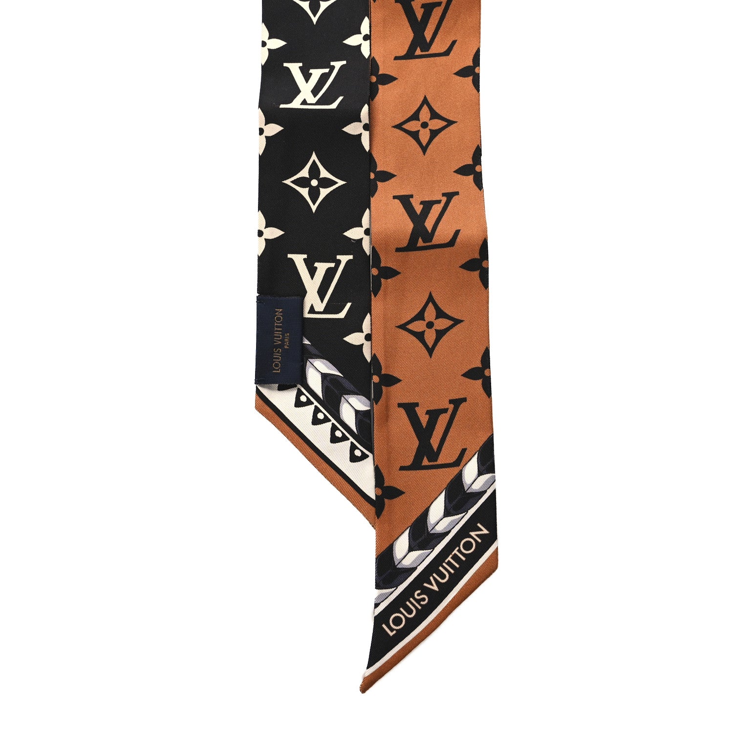 Louis Vuitton Silk Monogram LV Crafty Bi Color BB Bandeau Caramel Black 2 of 3