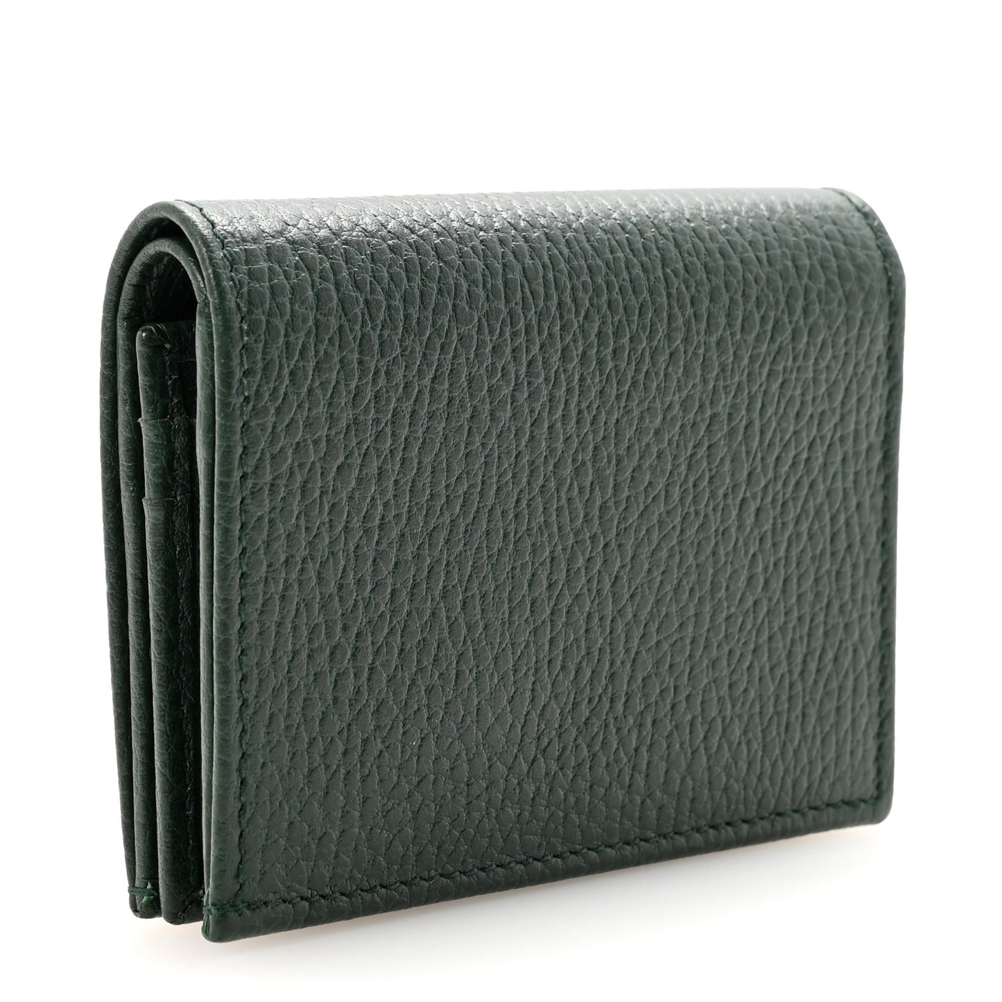 Calfskin Garden Bat Card Case Dark Green