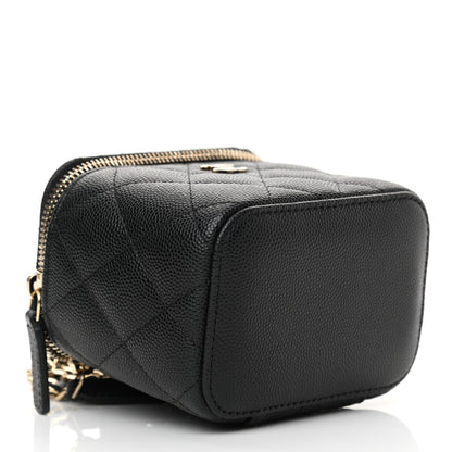 Chanel Caviar Quilted Mini Vanity Case With Chain Black 7 of 23